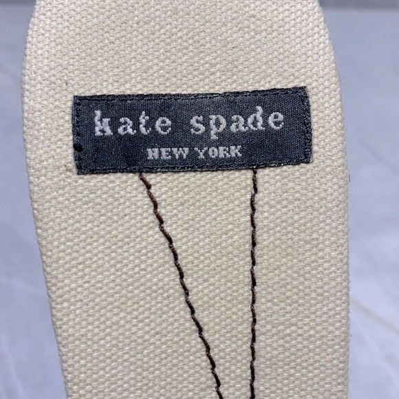 Kate Spade straw wedges with woven leather and grosgrain ribbon size 8 - Picture 6 of 8